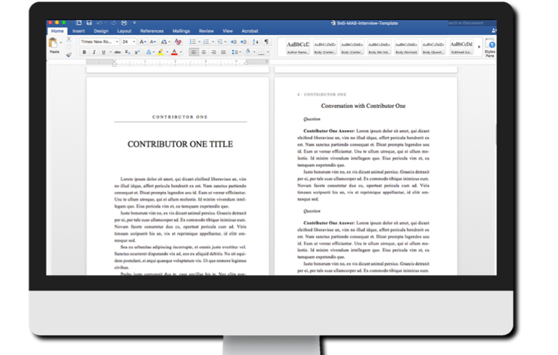MAB) Multi-Author Book Interior Word Templates