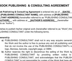Sample Book Publishing Consultant Agreement